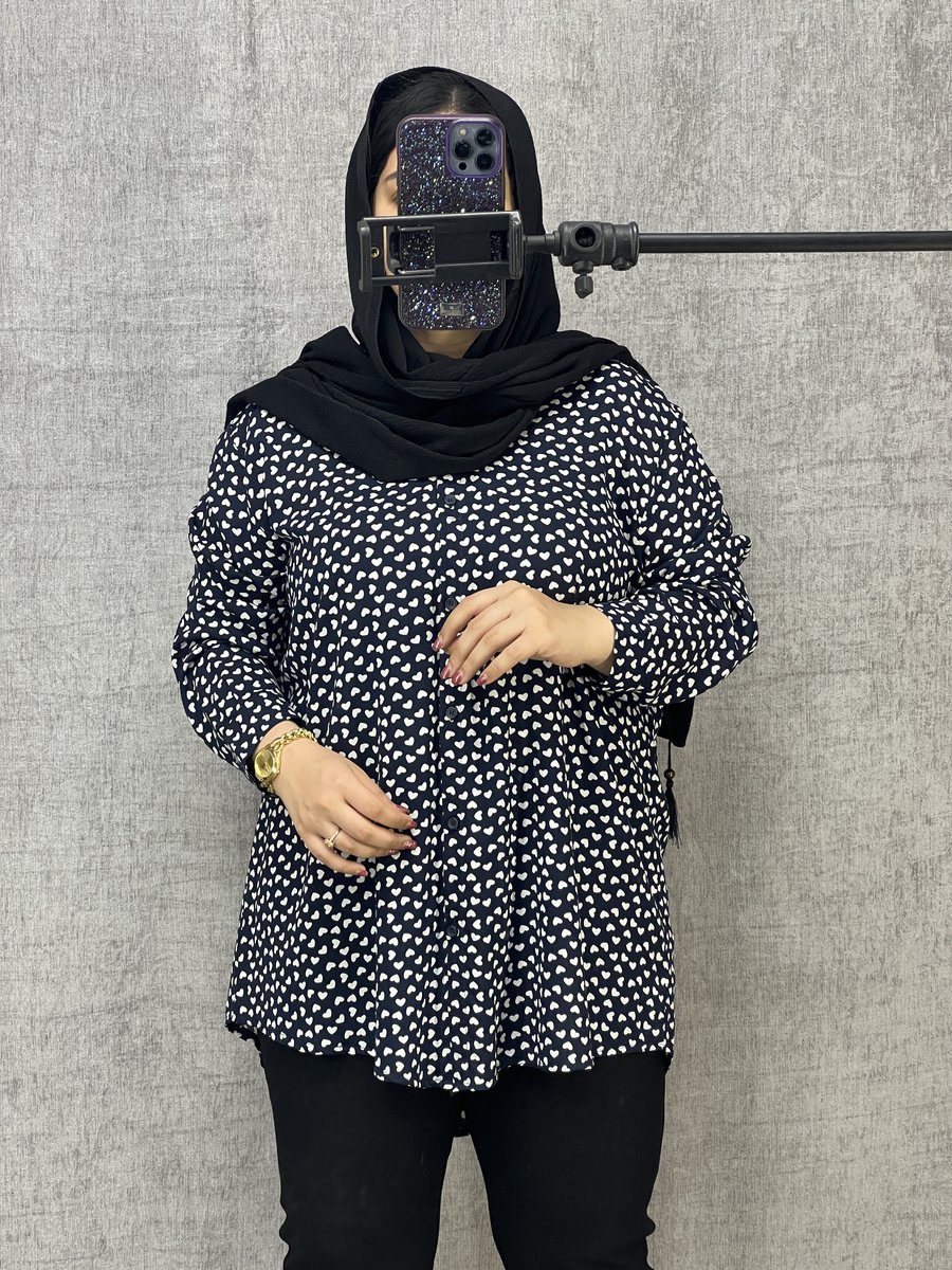 شومیز مانتویی نخی دکمه دار