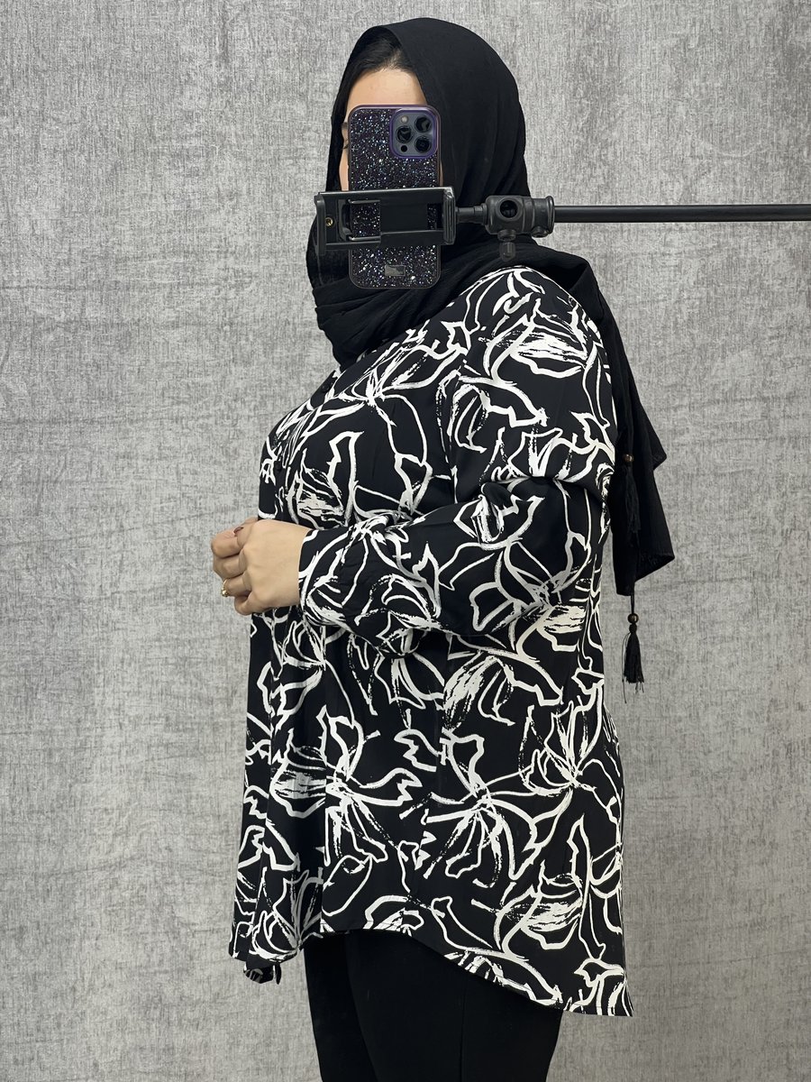 شومیز مانتویی نخی دکمه دار