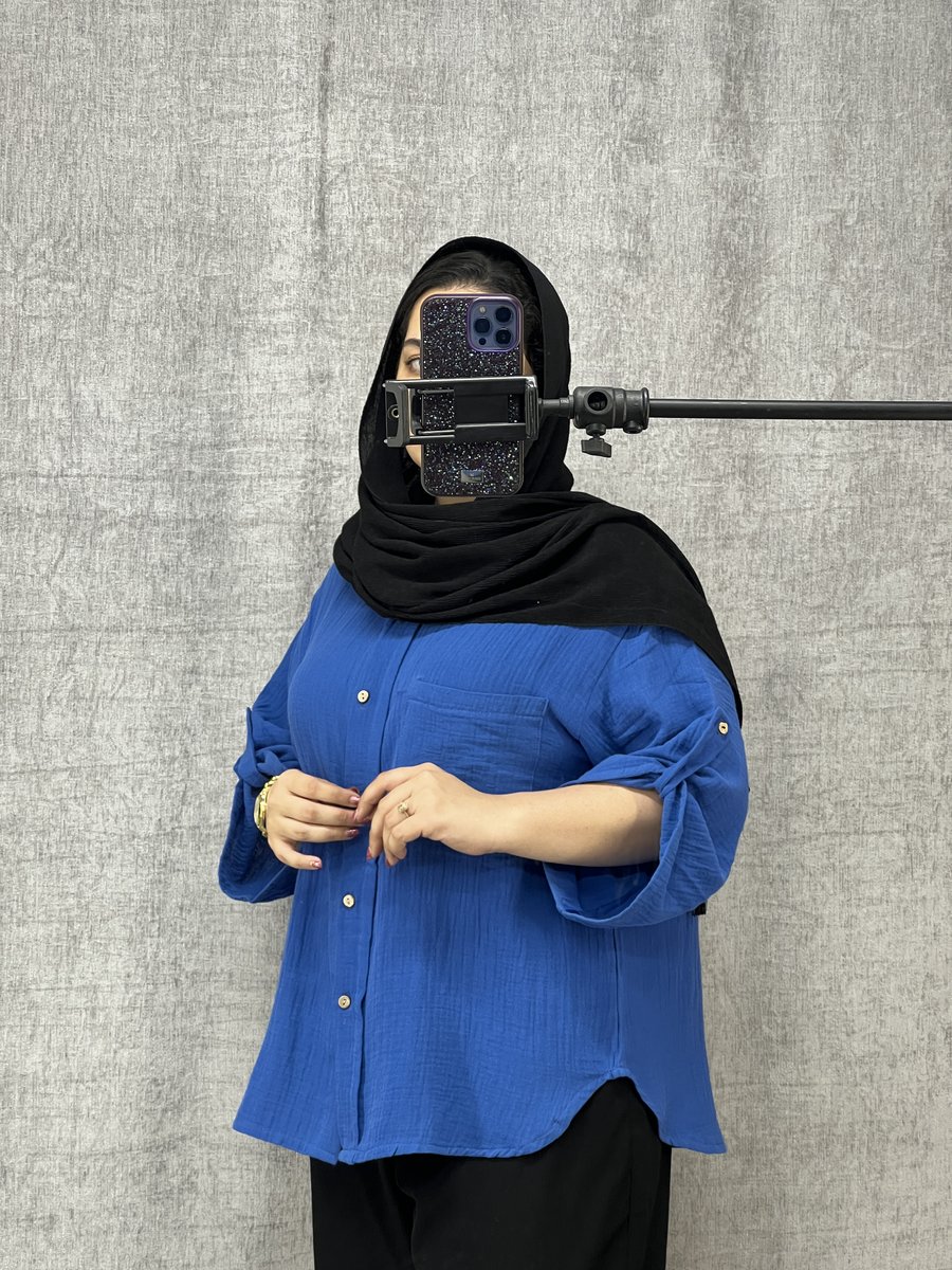 شومیز موسلینی ج آبی