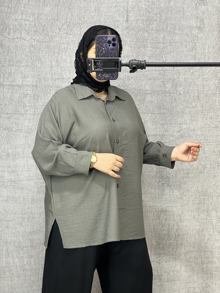 شومیز کرسپو نخ طوسی