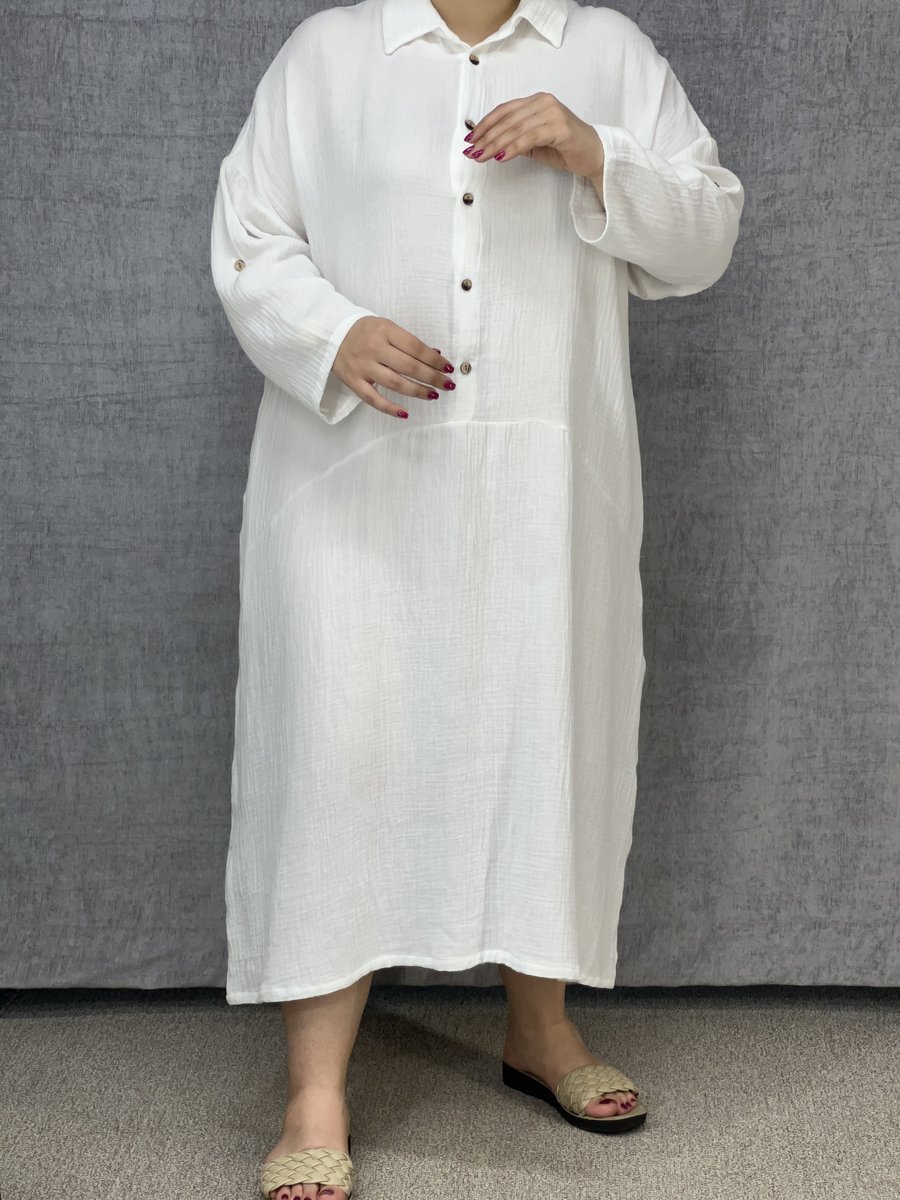 مانتو موسلینی سفید